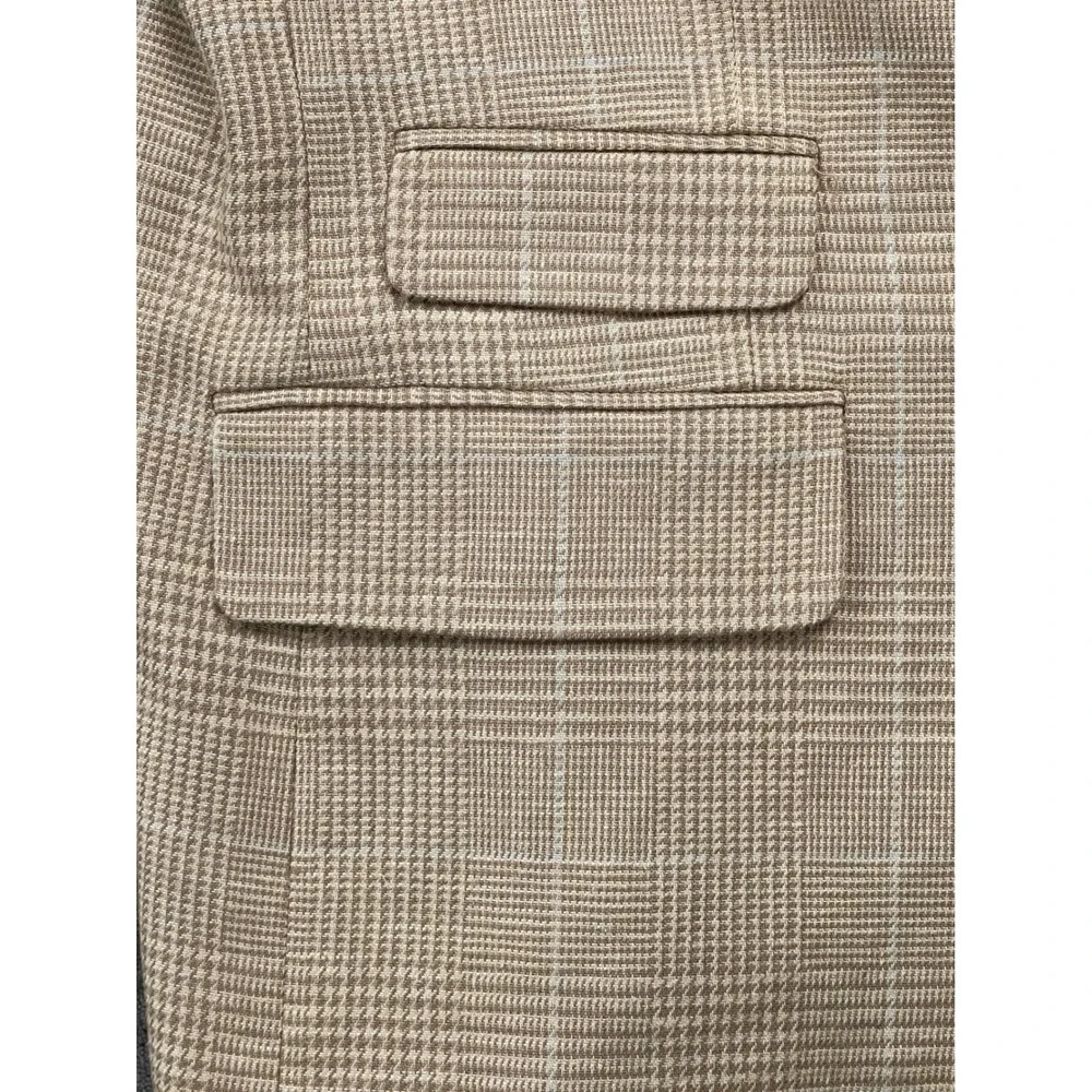 Lauren Ralph Lauren Plaid Single-Button Beige Blazer - Picture 9 of 10